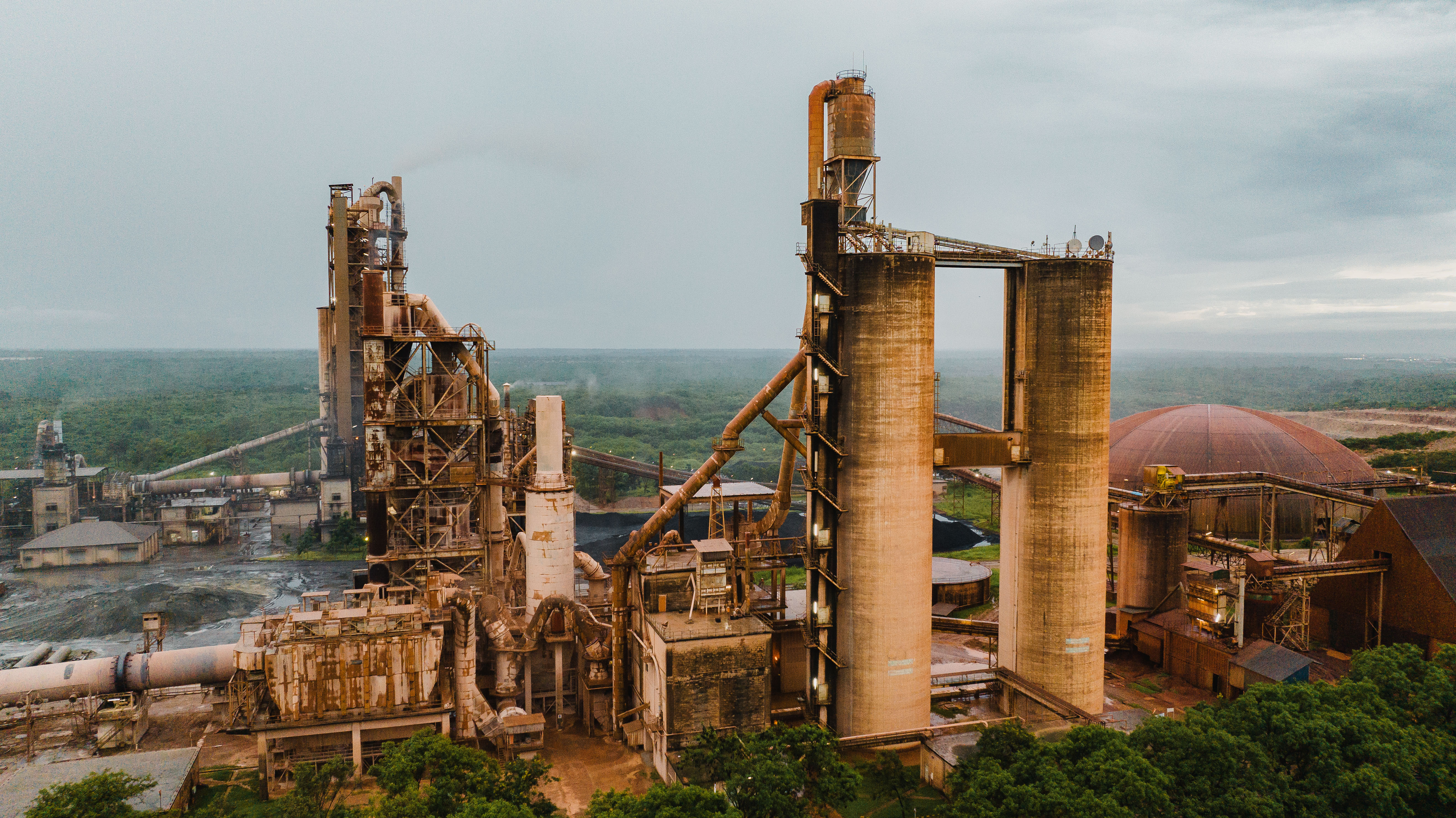 Cement plant view from above 
